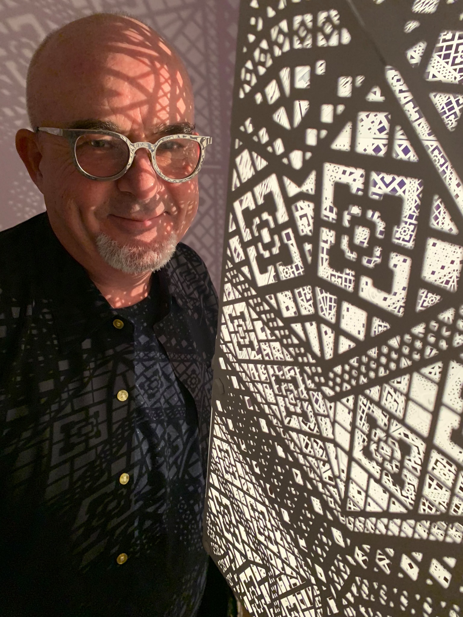 Noel B. Murphy with intricate light patterns